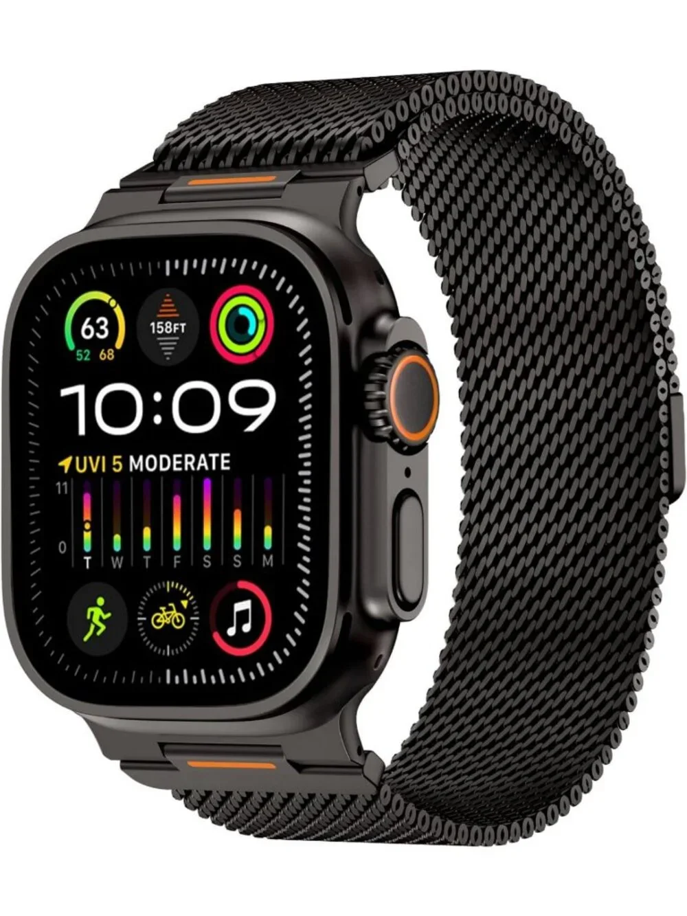Stylish Milanese Loop Magnetic Stainless Steel Band for Apple Watch 49/46/45mm